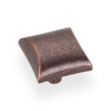 Hardware Resources 1-1/8" Overall Length Square Cabinet Knob - Screws Included - Distressed Oil Rubbed Bronze - 525DMAC