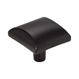 Hardware Resources 525MB 1-1/8" Overall Length Square Cabinet Knob - Screws Included - Matte Black