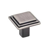 Hardware Resources 351L-BNBDL 1-1/4" Overall Length Stepped Square Cabinet Knob - Screws Included - Brushed Pewter