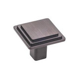 Hardware Resources 351L-DBAC 1-1/4" Overall Length Stepped Square Cabinet Knob - Screws Included - Brushed Oil Rubbed Bronze