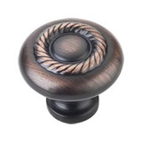Hardware Resources Z117-DBAC 1-1/4" Diameter Cabinet Knob with Rope Detail - Screws Included - Brushed Oil Rubbed Bronze