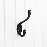 Hardware Resources 4-1/2" Double Zinc Wall Mount Coat and Hat Hook - Screws Included - Brushed Oil Rubbed Bronze - YD40-450DBAC