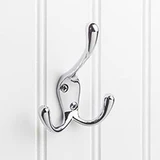 Hardware Resources 4" Triple Zinc Wall Mount Coat and Hat Hook - Screws Included - Polished Chrome - YT40-400PC