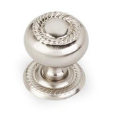 Hardware Resources S6060SN 1-1/4" Diameter Hollow Steel Rope Knob with Backplate - Screws Included - Satin Nickel