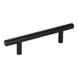 Hardware Resources 156 mm (6-1/8") Overall Length 7/16" Diameter Steel Cabinet Bar Pull with Beveled Ends - 96 mm center-to-center Holes - Screws Included - Matte Black - 156MB