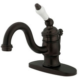 Kingston Brass Single Handle Lavatory Faucet with Pop-Up Drain & Optional Deck Plate - Oil Rubbed Bronze KB3405PL