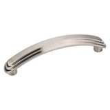 Hardware Resources 331-96SN 4-1/2" Overall Length Stepped Rounded Cabinet Pull - 96 mm center-to-center Holes - Screws Included - Satin Nickel