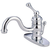 Kingston Brass Single Handle Lavatory Faucet with Pop-Up Drain & Optional Deck Plate - Polished Chrome