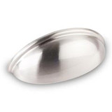Hardware Resources 3-11/16" Overall Length Small Cup Cabinet Pull - Screws Included - Satin Nickel - 2981SN