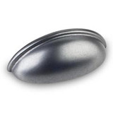 Hardware Resources 3-11/16" Overall Length Small Cup Cabinet Pull - Screws Included - Gun Metal - 2981DACM