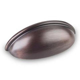Hardware Resources 3-11/16" Overall Length Small Cup Cabinet Pull - Screws Included - Brushed Oil Rubbed Bronze - 2981DBAC