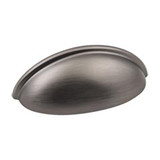Hardware Resources 3-11/16" Overall Length Small Cup Cabinet Pull - Screws Included - Brushed Pewter - 2981BNBDL