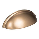 Hardware Resources 3-11/16" Overall Length Small Cup Cabinet Pull 3" center-to-center - Screws Included - Satin Bronze - 2981SBZ