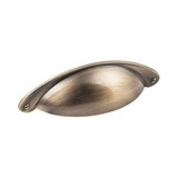 Hardware Resources 4-15/16" Overall Length Shaker Cabinet Cup Pull - Screws Included - Brushed Antique Brass - 8233-AB