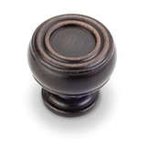 Hardware Resources 1-3/16" Diameter Gavel Cabinet Knob - Screws Included - Brushed Oil Rubbed Bronze - 127DBAC