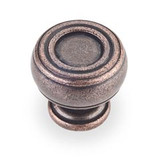 Hardware Resources 1-3/16" Diameter Gavel Cabinet Knob - Screws Included - Distressed Oil Rubbed Bronze - 127DMAC