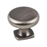Hardware Resources MO6303BNBDL 1-3/8" Diameter Forged Look Flat Bottom Knob - Screws Included - Brushed Pewter