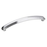 Hardware Resources 331-128PC 5-3/4" Overall Length Stepped Rounded Cabinet Pull 128 mm center-center - Screws Included - Polished Chrome