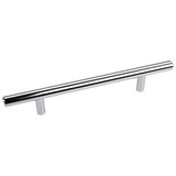 Hardware Resources (8-11/16") Overall Length 7/16" Diameter Steel Cabinet Bar Pull with Beveled Ends - 160 mm center-to-center Holes - Polished Chrome - 220PC