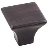 Hardware Resources 1-1/8" Overall Length Square Cabinet Knob - Screws Included - Brushed Oil Rubbed Bronze - 972DBAC
