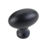 Hardware Resources 1-9/16" Overall Length Football Cabinet Knob - Screws Included - Black - 3991BLK