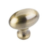 Hardware Resources 1-9/16" Overall Length Football Cabinet Knob - Screws Included - Brushed Antique Brass - 3991AB