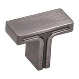 Hardware Resources 1-3/8" Overall Length Rectangle Cabinet Knob - Screws Included - Brushed Pewter - 867BNBDL