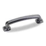Hardware Resources MO6373DACM 4-5/8" Overall Length Forged Look Flat Bottom Cabinet Pull - 96 mm center-to-center Holes - Screws Included - Gun Metal