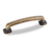 Hardware Resources 4-5/8" Overall Length Forged Look Flat Bottom Cabinet Pull - 96 mm center-to-center Holes - Screws Included - Distressed Antique Brass - MO6373ABM-D