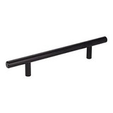 Hardware Resources 206 mm (8-1/8") Overall Length 7/16" Diameter Steel Cabinet Bar Pull with Beveled Ends - Screws Included - 128 mm center-to-center Holes - Matte Black - 206MB