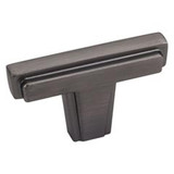 Hardware Resources 259BNBDL 2" Overall Length Cabinet "T" Knob - Screws Included - Brushed Pewter