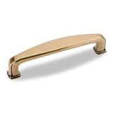 Hardware Resources 4-1/4" Overall Length Plain Square Cabinet Pull - 96 mm center-to-center Holes - Screws Included - Distressed Antique Brass - 1092AEM
