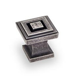 Hardware Resources 585DP 1" Overall Length Square Cabinet Knob - Screws Included - Distressed Pewter