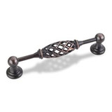 Hardware Resources 749-128B-DBAC 5-15/16" Overall Length Birdcage Cabinet Pull - Screws Included - 128 mm center-to-center Holes - Brushed Oil Rubbed Bronze