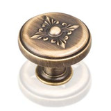 Hardware Resources 1-3/8" Diameter Plain Lafayette Cabinet Knob - Screws Included - Antique Brushed Satin Brass - 417ABSB