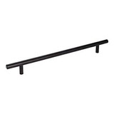 Hardware Resources 336 mm (13-1/4") Overall Length 7/16" Diameter Steel Cabinet Bar Pull with Beveled Ends 256 mm center-to-center - Screws Included - Matte Black - 336MB