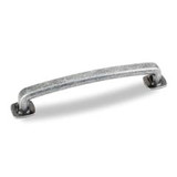 Hardware Resources MO6373-128SIM-D 5-7/8" Overall Length Forged Look Flat Bottom Pull 128 mm center-to-center - Screws Included - Distressed Antique Silver