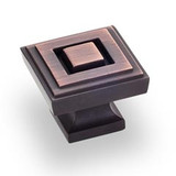 Hardware Resources 1-1/4" Overall Length Square Cabinet Knob - Screws Included - Brushed Oil Rubbed Bronze - 585L-DBAC
