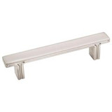 Hardware Resources 5-1/8" Overall Length Rectangle Cabinet Pull - 96 mm center-to-center Holes - Screws Included - Satin Nickel - 867-96SN