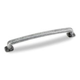 Hardware Resources 7-1/8" Overall Length Forged Look Flat Bottom Cabinet Pull - 160 mm center-to-center Holes - Screws Included - Distressed Antique Silver - MO6373-160SIM-D