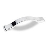 Hardware Resources 5-9/16" Overall Length Strap Cabinet Pull - 96 mm center-to-center Holes - Screws Included - Polished Chrome - 80152-96PC