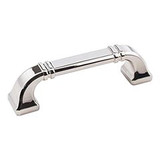 Hardware Resources 4-1/2" Overall Length Cabinet Pull - 96 mm center-to-center Holes - Screws Included - Polished Nickel - 165-96NI