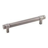 Hardware Resources 293-128BNBDL 6-5/16" Overall Length Square Bar Pull - Screws Included - 128 mm center-to-center Holes - Brushed Pewter