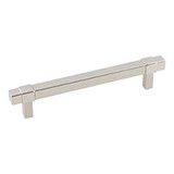 Hardware Resources 293-128NI 6-5/16" Overall Length Square Bar Pull - Screws Included - 128 mm center-to-center Holes - Polished Nickel