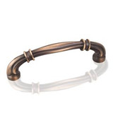 Hardware Resources 4-3/8" Overall Length Cabinet Pull - 96 mm center-to-center Holes - Screws Included - Antique Brushed Satin Brass - 317-96ABSB