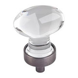 Hardware Resources 1-1/4" Overall Length Glass Football Cabinet Knob - Screws Included - Brushed Pewter - G110BNBDL