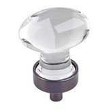 Hardware Resources G110DBAC 1-1/4" Overall Length Glass Football Cabinet Knob - Screws Included - Brushed Oil Rubbed Bronze