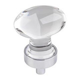 Hardware Resources 1-1/4" Overall Length Glass Football Cabinet Knob - Screws Included - Polished Chrome - G110PC
