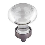 Hardware Resources 1-7/16" Diameter Glass Button Cabinet Knob - Screws Included - Brushed Pewter - G120BNBDL