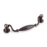 Hardware Resources 718-128DBAC 5-15/16" Overall Length Glenmore Cabinet Pull with two Backplates - Screws Included - 128 mm center-to-center Holes - Brushed Oil Rubbed Bronze